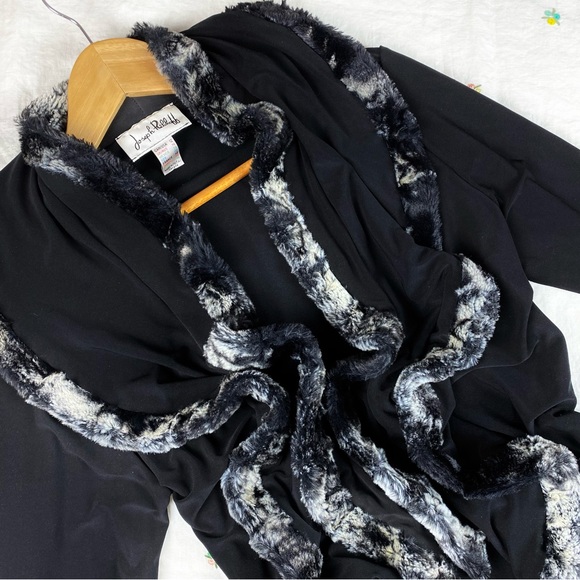 Vintage Joseph Ribkoff black draped ruffled duster - Picture 5 of 10